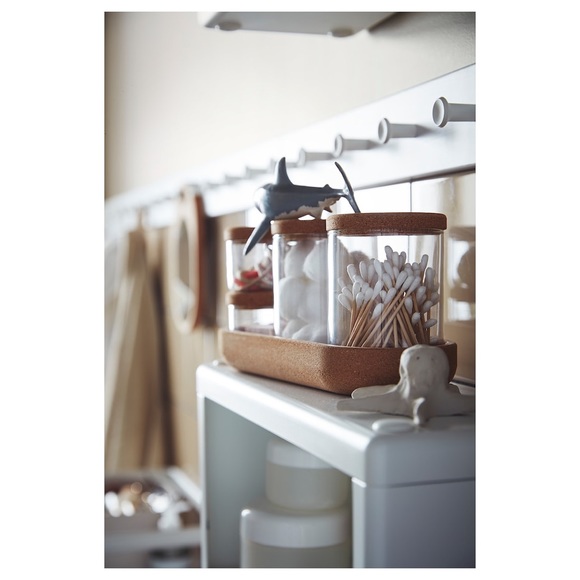 Jar with lid and tray, set of 5, glass cork - Picture 3 of 4